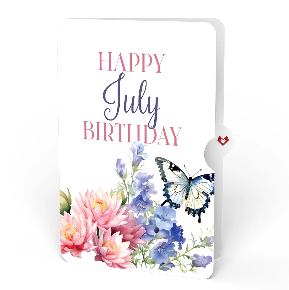 Lovepop Born to Bloom: July Birth Month Flowers Pop-Up Card and Water Lily & Larkspur Sentiment Set - Image 4
