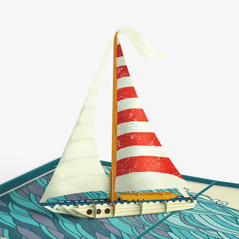 Lovepop Sailboat on the Horizon Birthday Pop-Up Card and Calm Seas Sentiment Set - Image 3