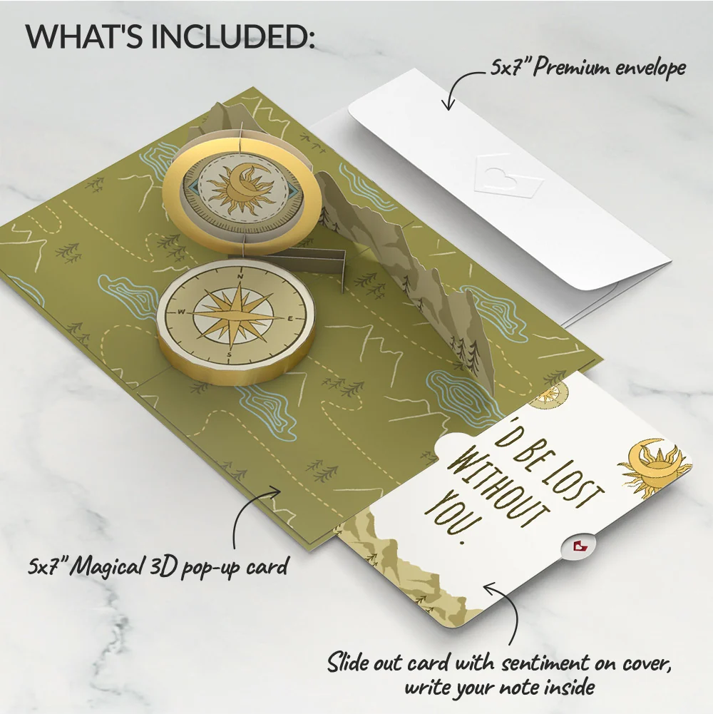 Lovepop Guiding Compass Appreciation Pop-Up Card and Sentiment Set Cream - Image 2
