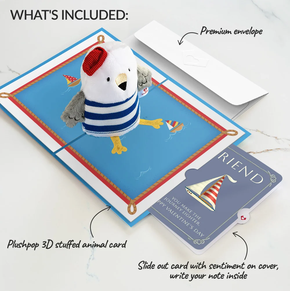 Lovepop 'Ahoy There' Valentine Plushpop Card and Sentiment Set for Friend - Image 2