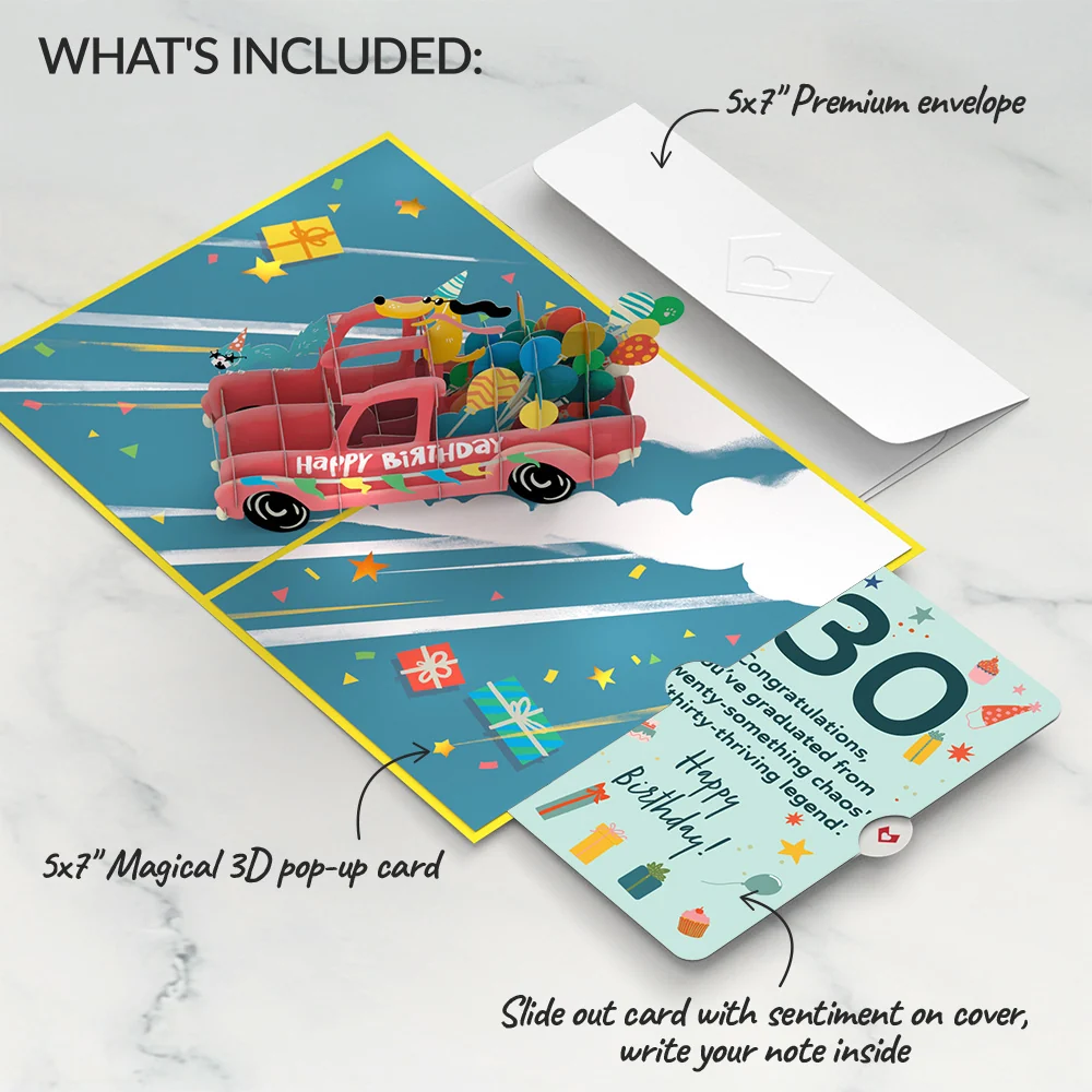 Lovepop 30th Birthday Truck Pop-Up Card and Sentiment Set - Image 2