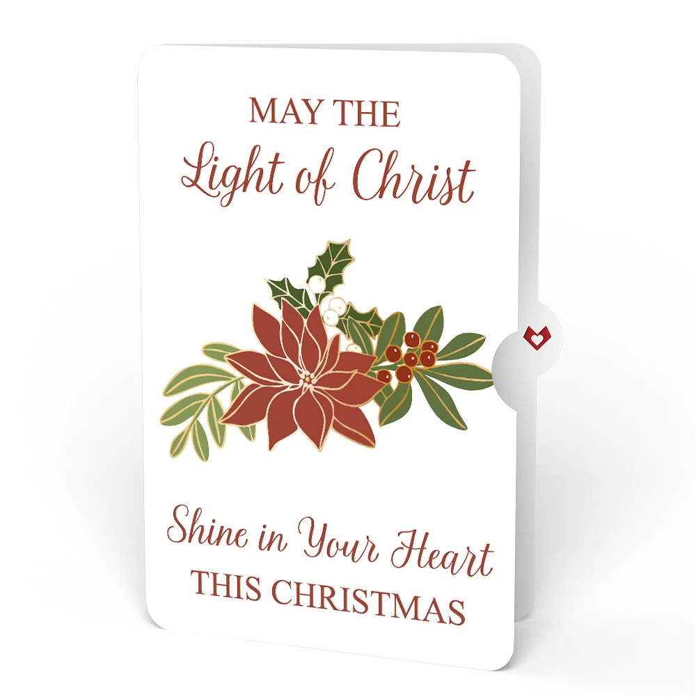 Lovepop A Child Is Born Christmas Pop-Up Card and Poinsettia Light of Christ Sentiment Set Cream - Image 4