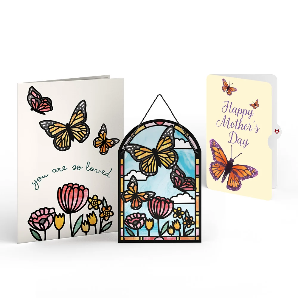Lovepop You Are So Loved Butterflies Mother’s Day Suncatcher Card and Sentiment Set for Mom Glass