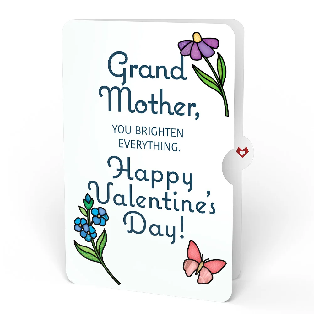 Lovepop Vibrant Tulip Valentine Suncatcher Bouquet and Sentiment Set for Grandmother Glass - Image 4