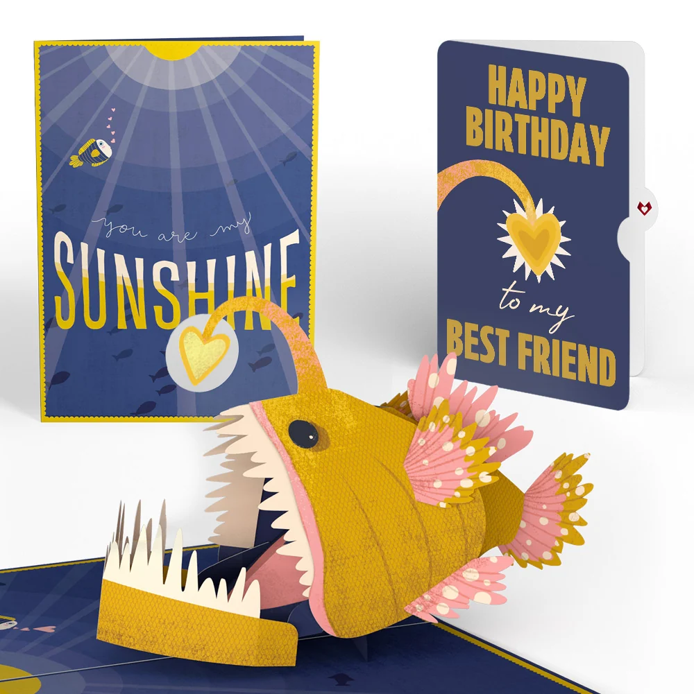 Lovepop You Are My Sunshine Anglerfish Birthday Pop-Up Card and Sentiment Set for Best Friend