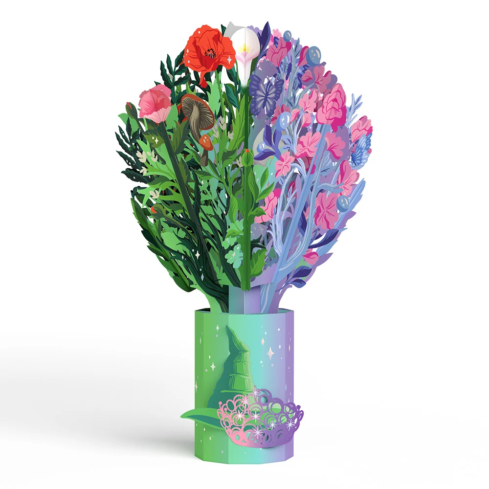 Lovepop Wicked We Go Together Like Pink & Green Pop-Up Card & Bouquet Bundle - Image 6