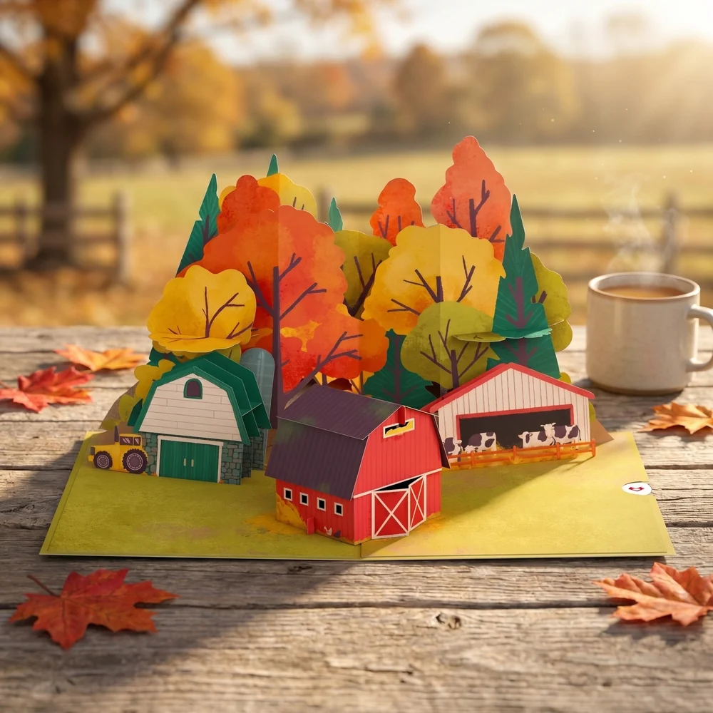 Lovepop Fall Rustic Farm Pop-Up Card - Image 2