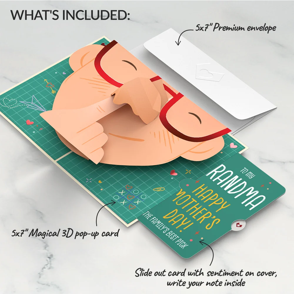 Lovepop Pick You Every Time Mother’s Day Pop-Up Card and Sentiment Set for Grandmother Glass - Image 2