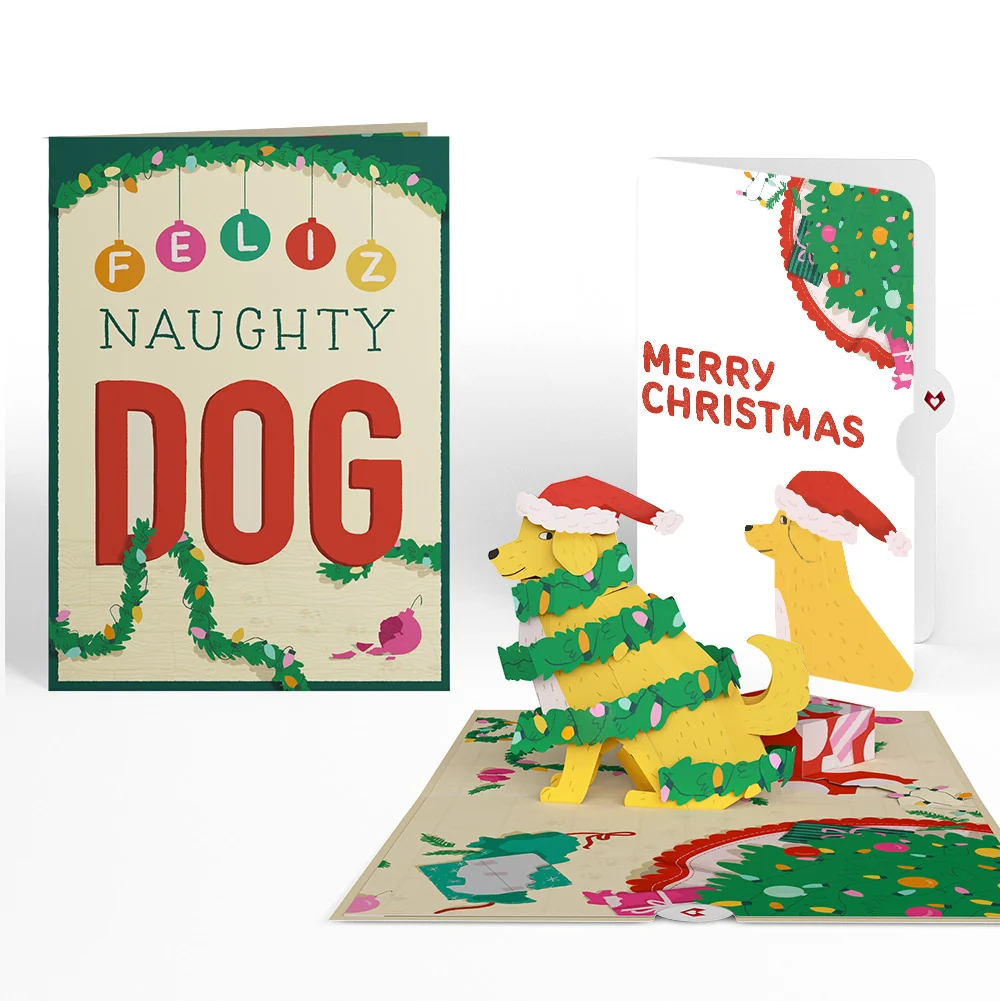 Lovepop Feliz Naughty Dog Merry Christmas Pop-Up Card and Sentiment Set