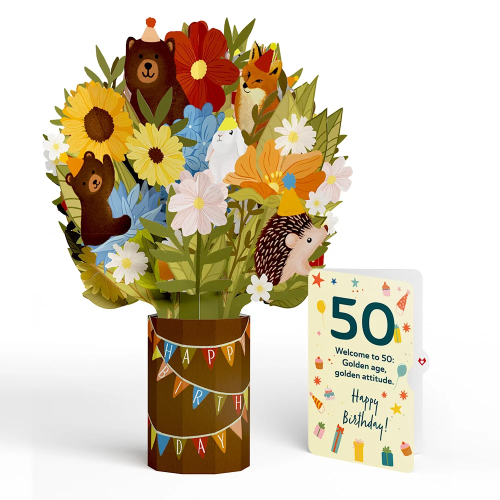 Lovepop Woodland 50th Birthday Party Bouquet and Sentiment Set