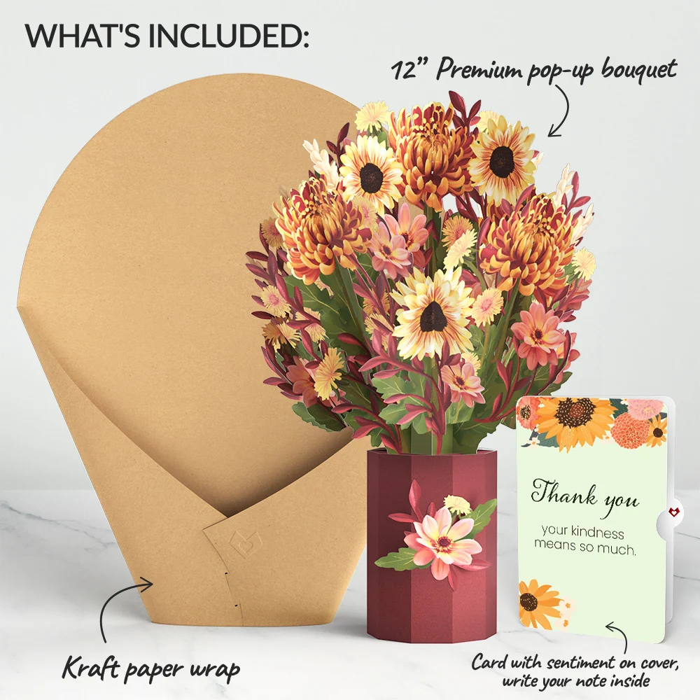 Lovepop Fall Sunshine Thank You Bouquet and Sentiment Set Vase - Image 2