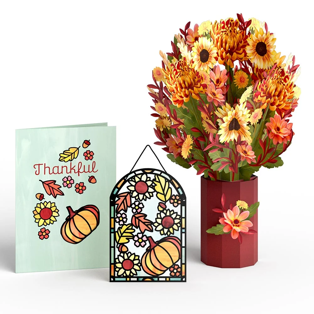 Lovepop Thankful Suncatcher Card & Pop-Up Bouquet Bundle