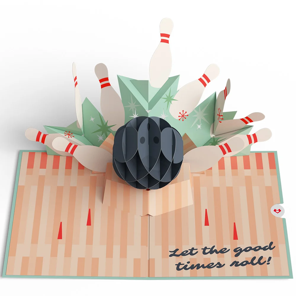 Lovepop Retro Bowling Birthday Pop-Up Card - Image 4