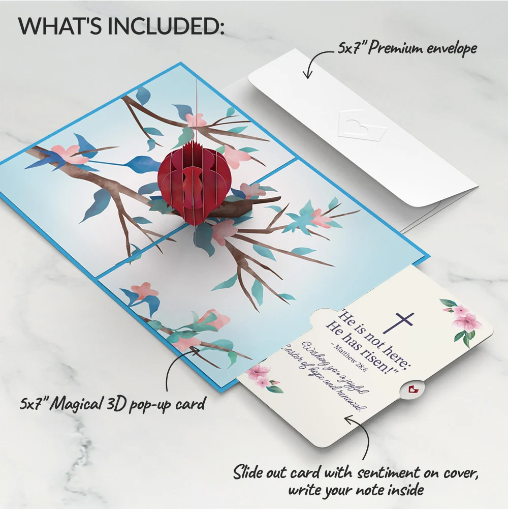 Lovepop Love Cardinal Easter Pop-Up Card and Sentiment Set - Image 2