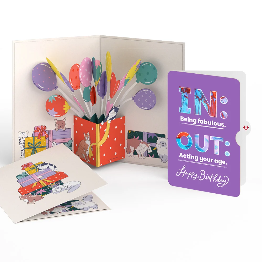 Lovepop Curious Cats Birthday Pop-Up Card and IN & OUT Sentiment Set