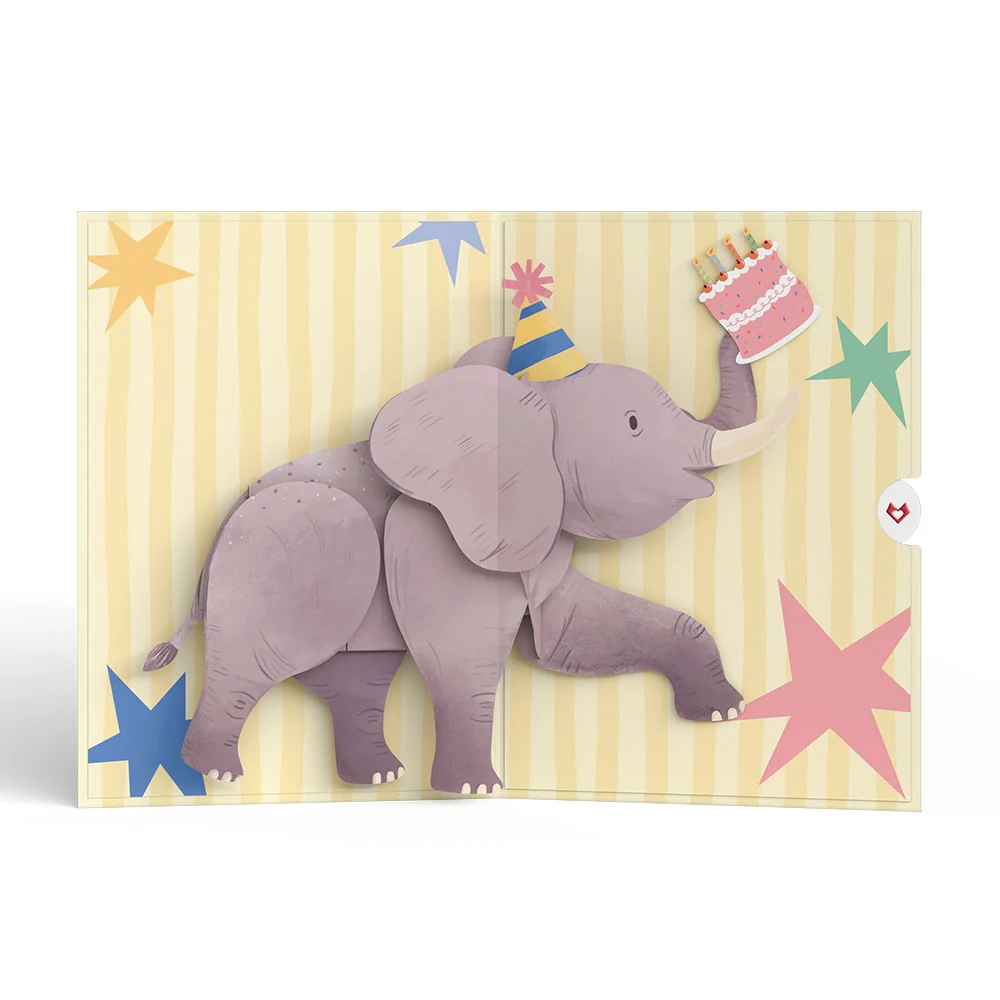 Lovepop Elephant Birthday Pop-Up Card Candle - Image 3