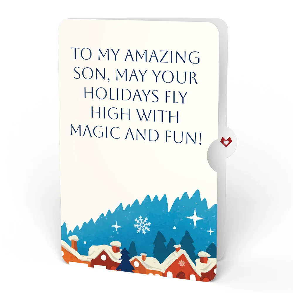 Lovepop Magic of Christmas Santa's Sleigh Light-Up Pop-Up Card and Snow Village Sentiment Set for Son Cream - Image 4