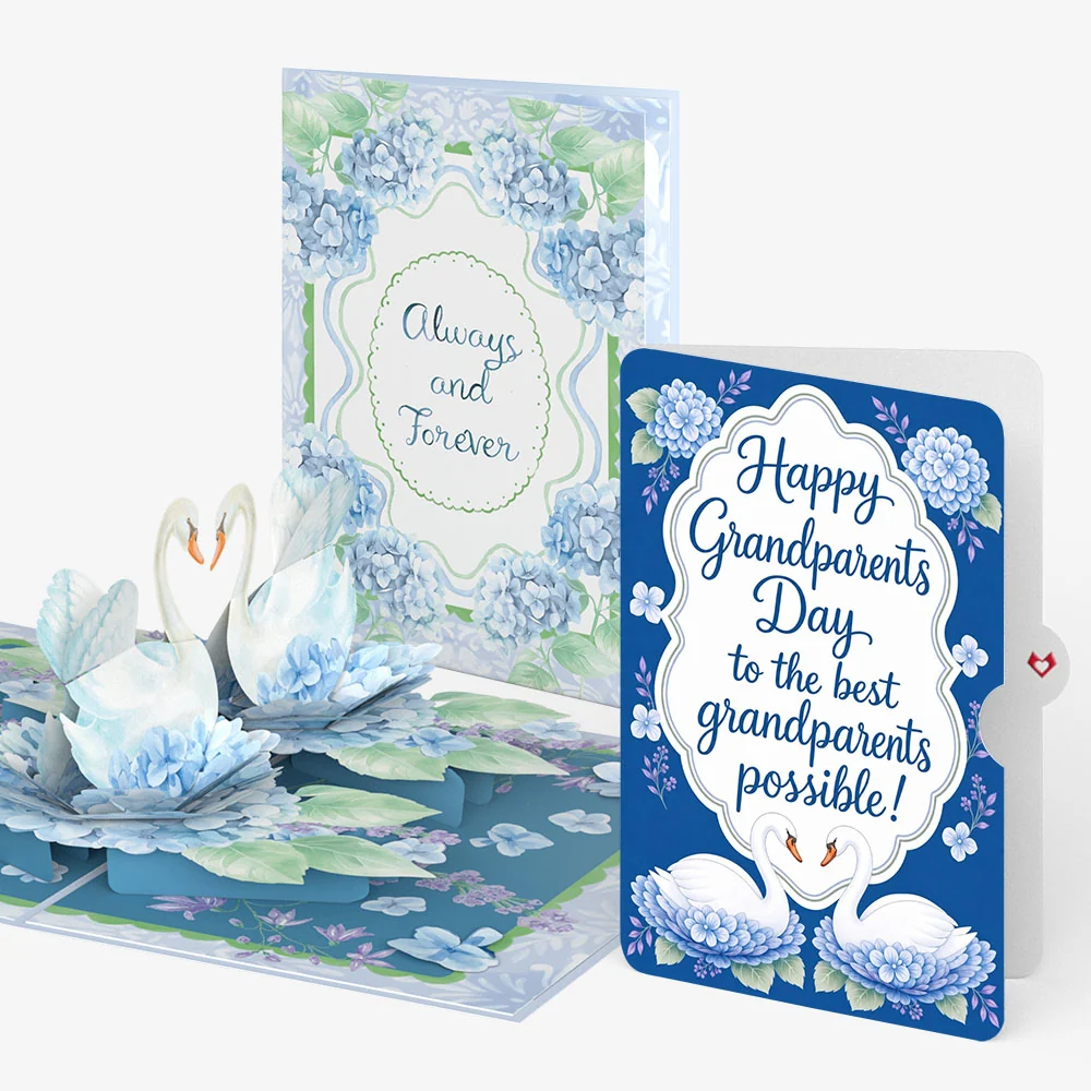 Lovepop Always and Forever Swans Pop-Up Card and Grandparents Day Sentiment Set