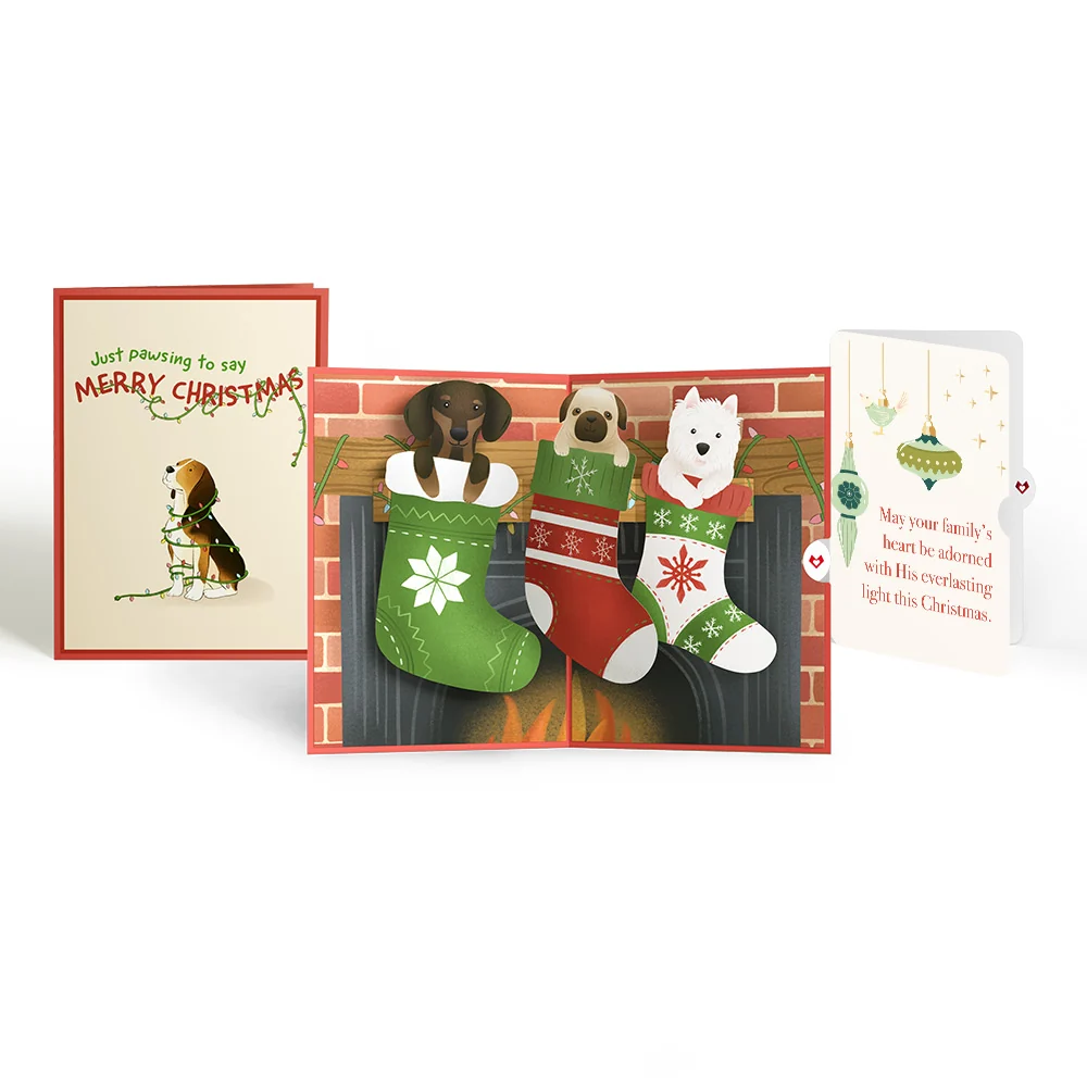 Lovepop Christmas Dog Stockings Pop-Up Card and Sentiment Set for Family
