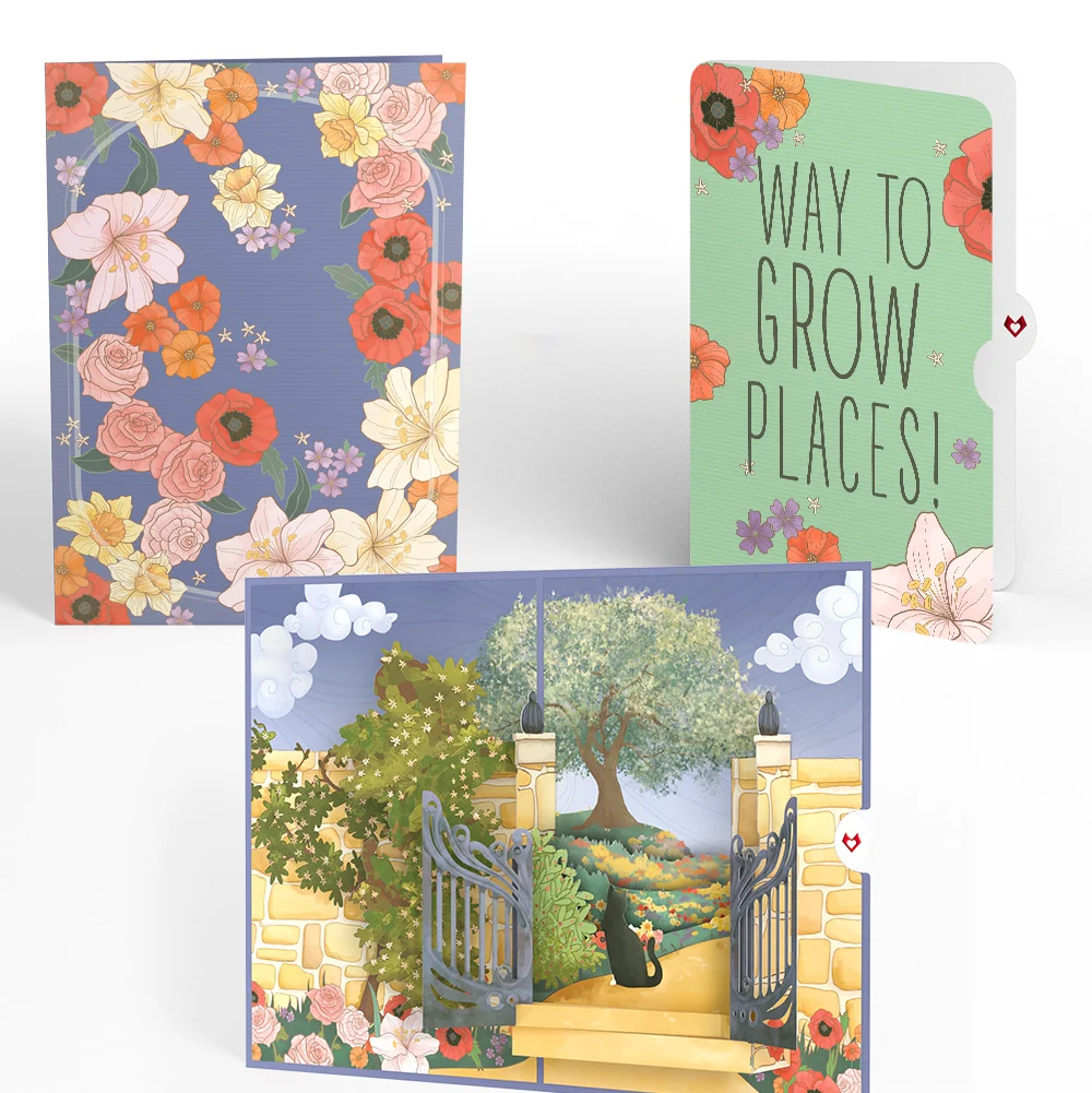 Lovepop Through the Garden Gate Congratulations Pop-Up Card and Sentiment Set