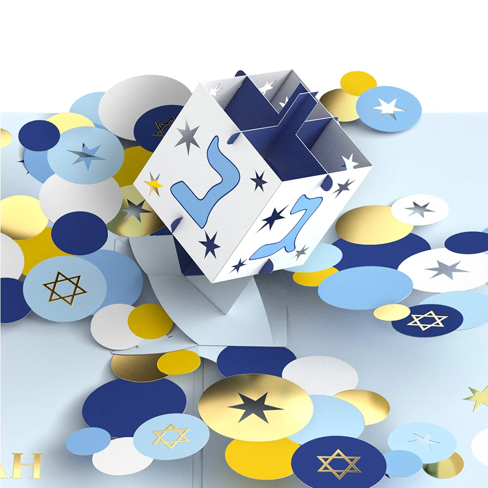 Lovepop Happy Hanukkah Spinning Dreidel Pop-Up Card - Image 3