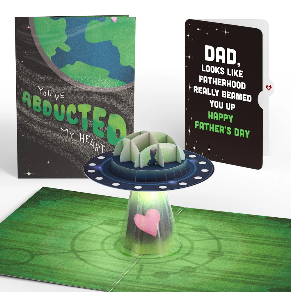 Lovepop You've Abducted My Heart Father’s Day Light-Up Pop-Up Card and Cosmic Sparkle Sentiment Set for Dad