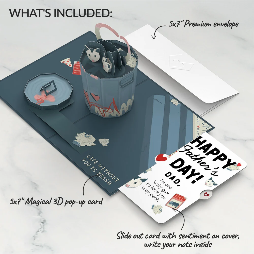 Lovepop Life Without You Is Trash Possums Father’s Day Pop-Up Card and Sentiment Set for Dad - Image 2