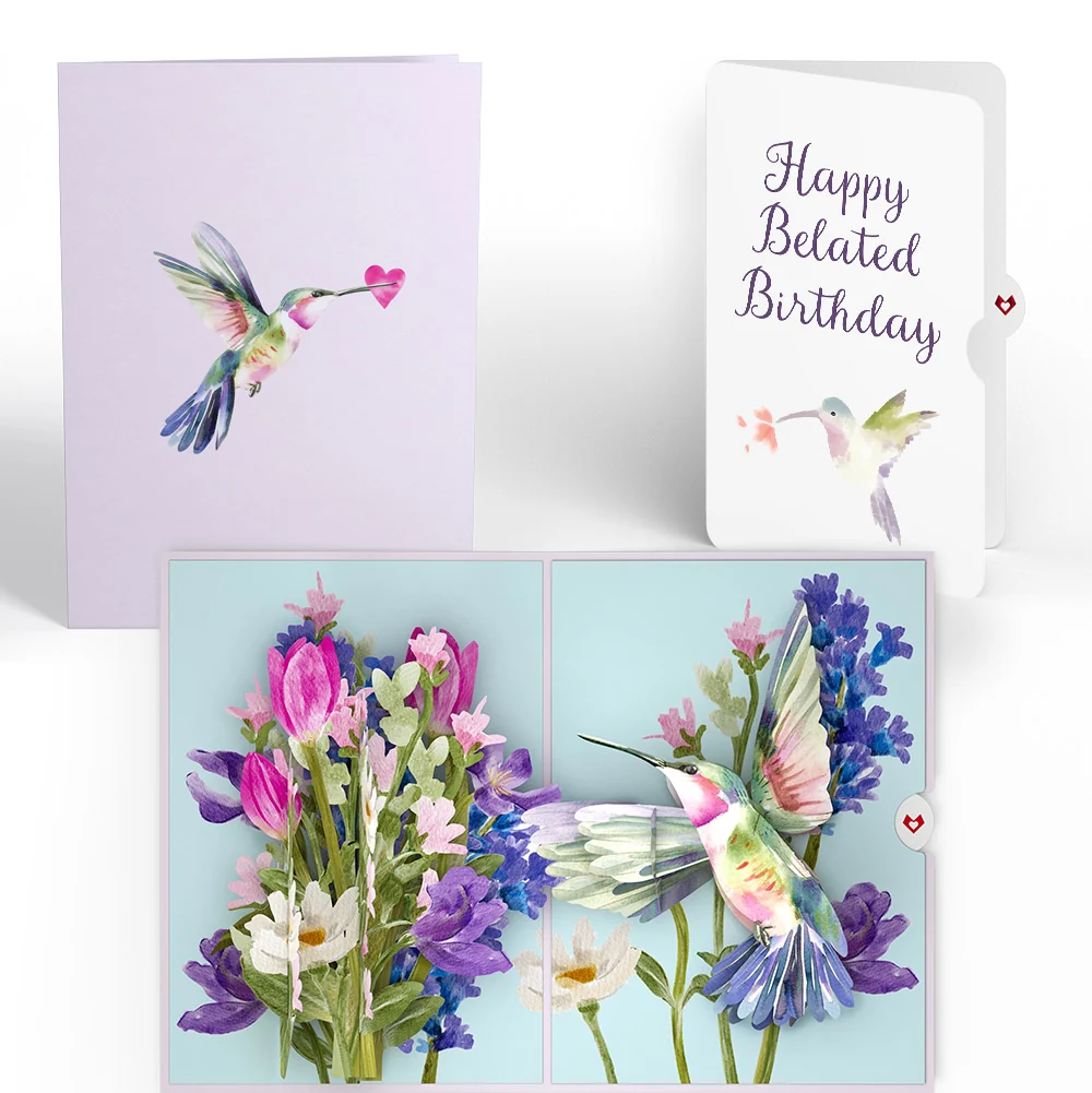Lovepop Love in Bloom Hummingbird Belated Birthday Pop-Up Card and Sentiment Set