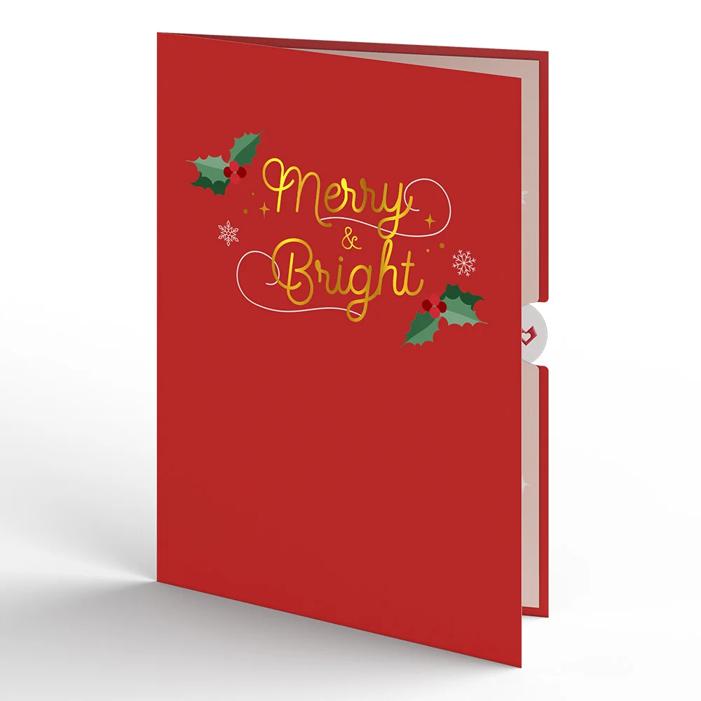 Lovepop Merry and Bright Poinsettia Sleigh Slicegami Ornament Card - Image 5