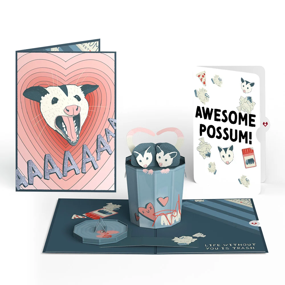 Lovepop Life Without You Is Trash Possums Pop-Up Card and Sentiment Set