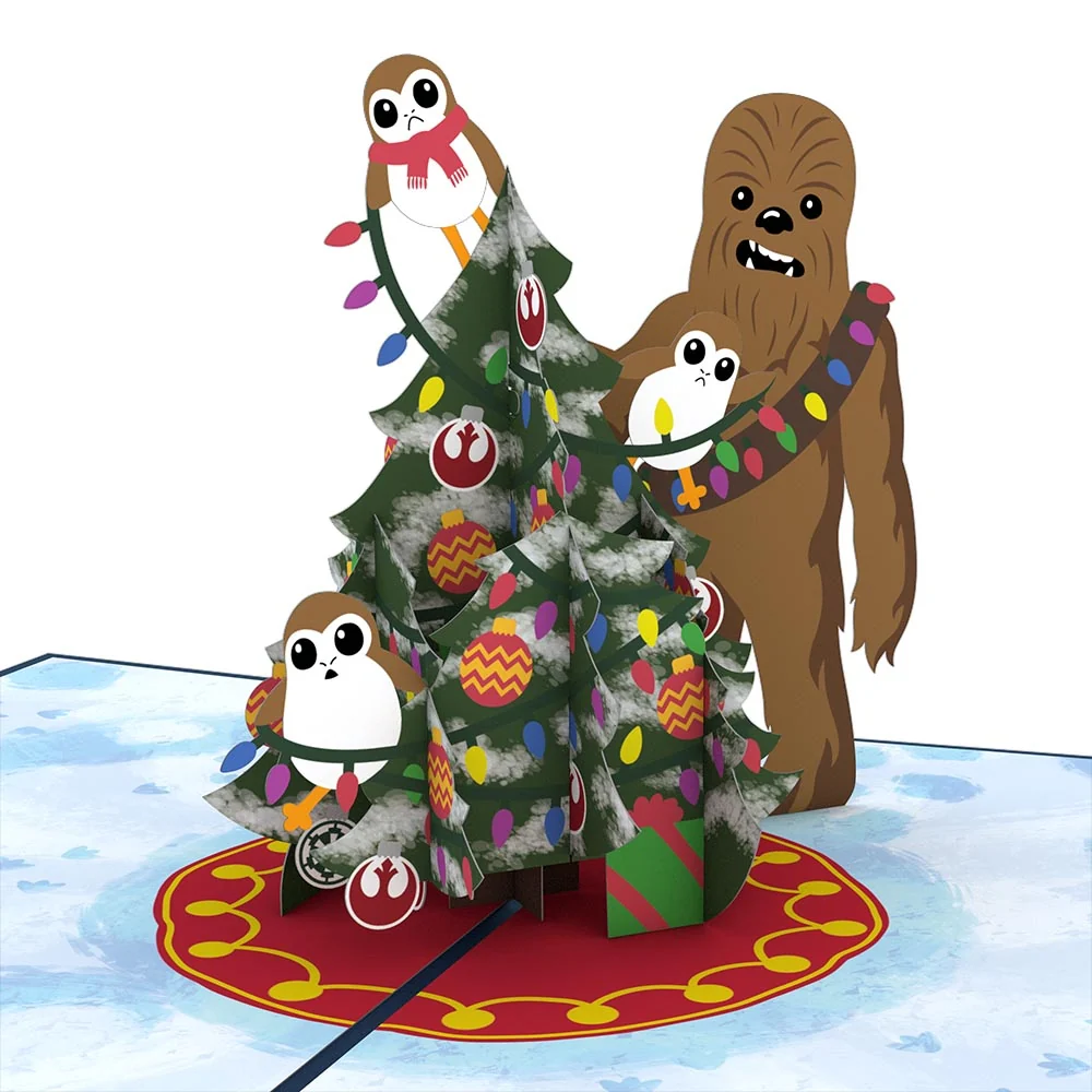 Lovepop Star Wars Chewie & Porgs Christmas Pop-Up Card - Image 2