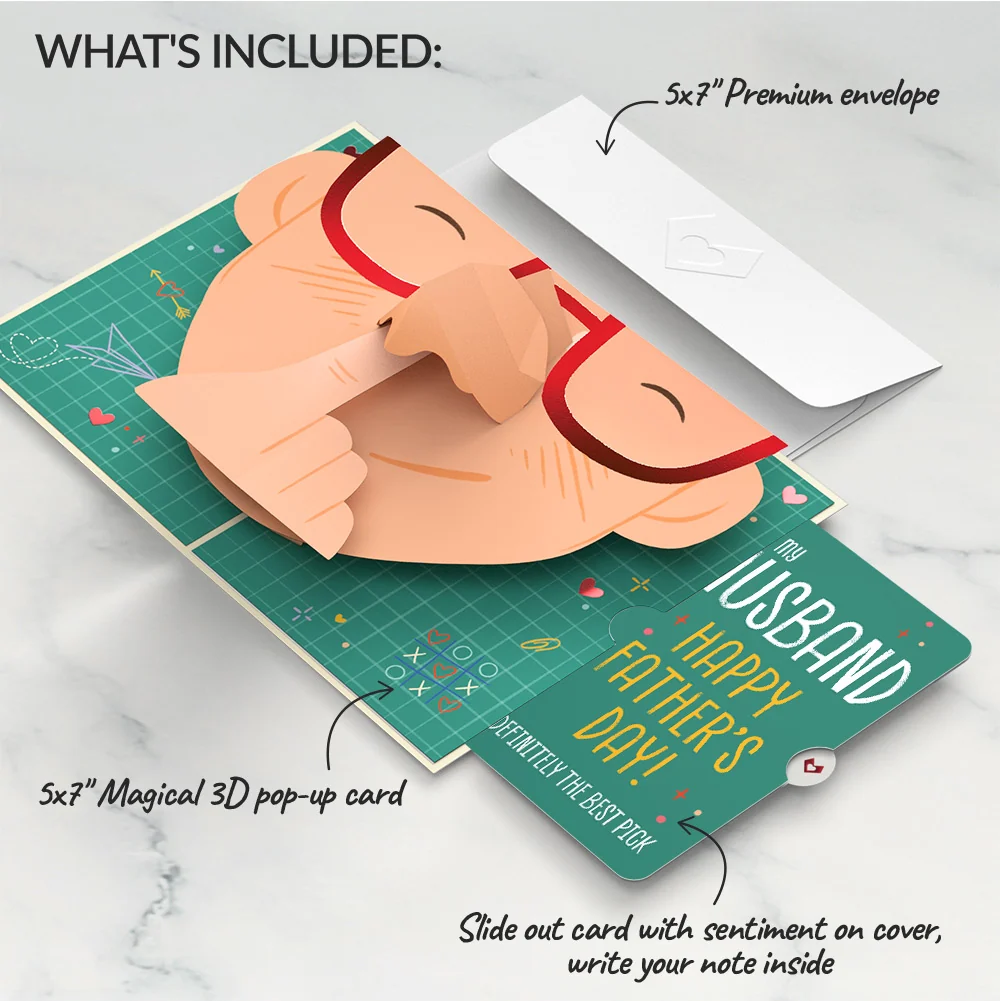 Lovepop Pick You Every Time Father’s Day Pop-Up Card and Sentiment Set for Husband Glass - Image 2