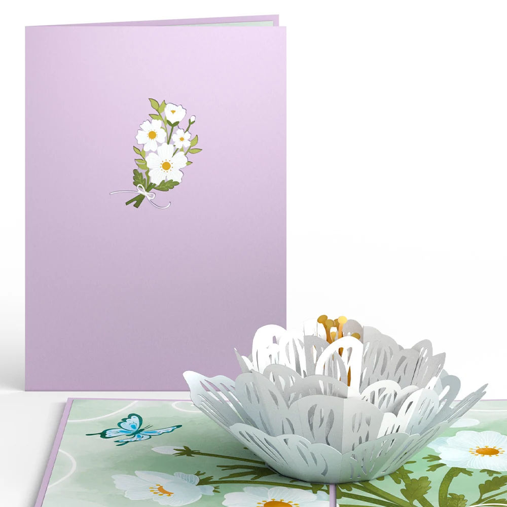 Lovepop Frilly White Poppy Pop-Up Card