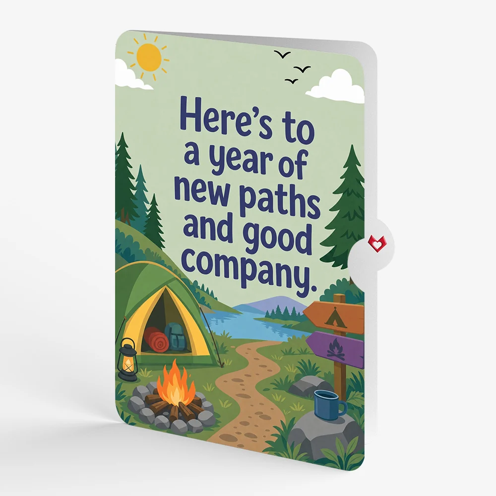 Lovepop Happy Trails Camping Trip Birthday Pop-Up Card and New Paths Sentiment Set Chair - Image 4
