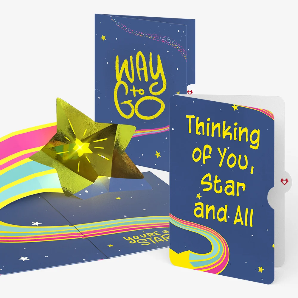 Lovepop You're a Star Thinking of You Light-Up Pop-Up Card and Sentiment Set