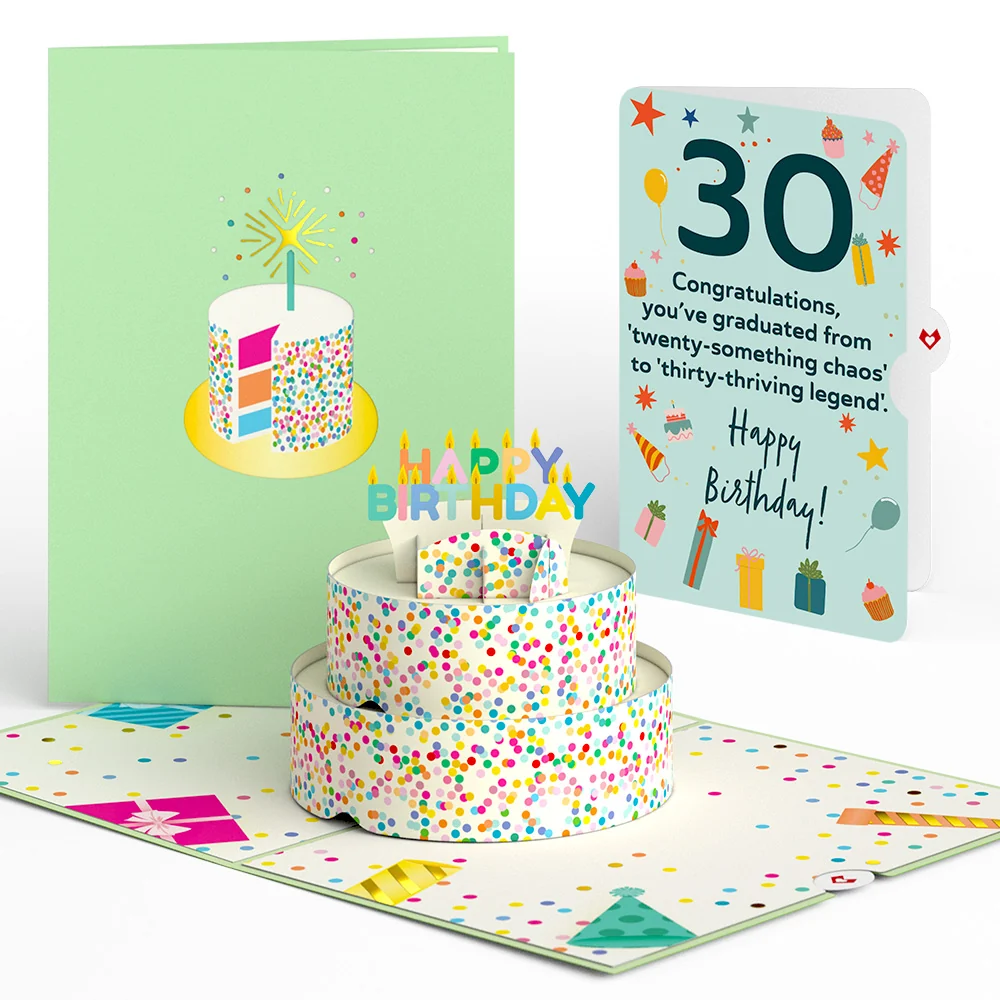 Lovepop Sprinkles 30th Birthday Cake Pop-Up Card and Sentiment Set