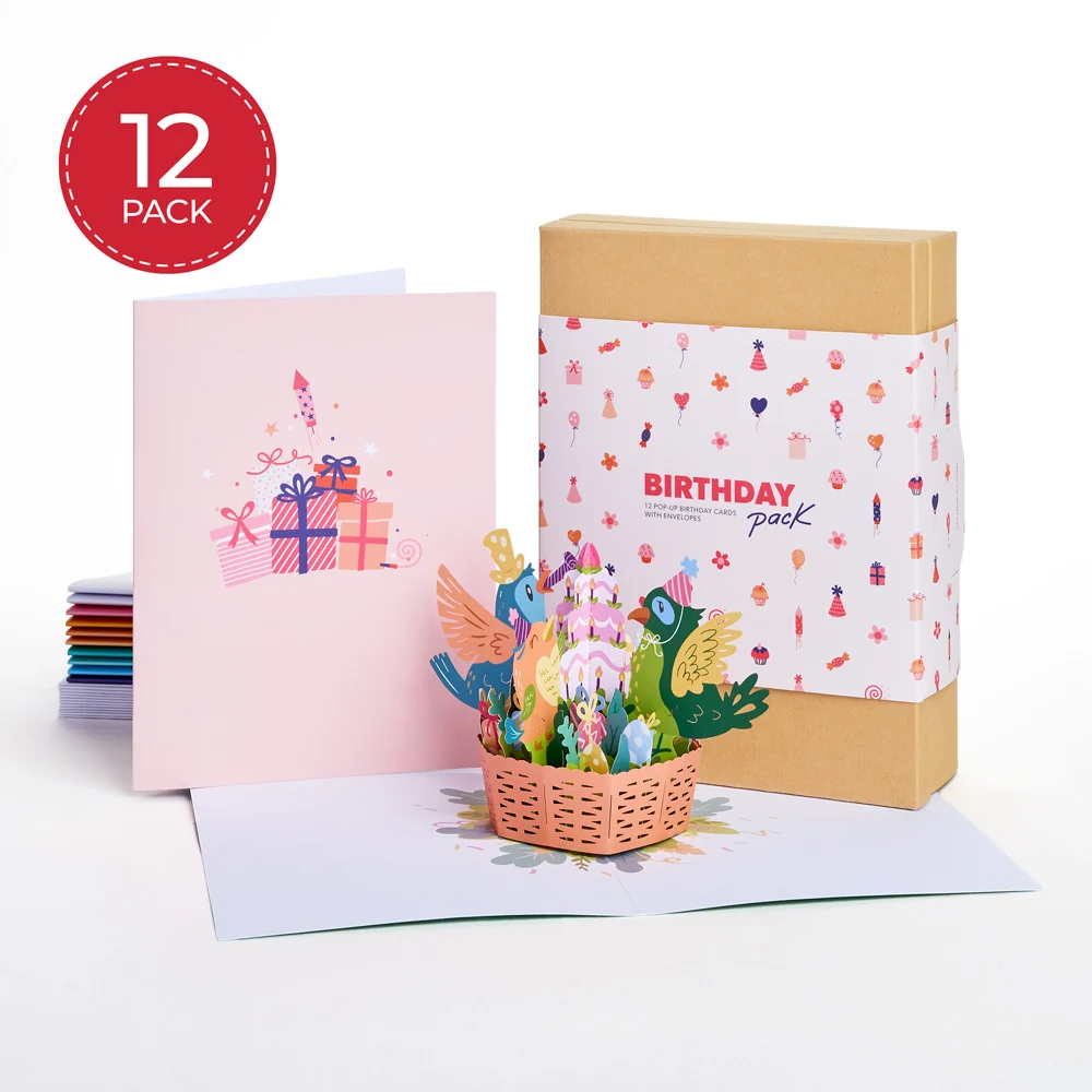 Lovepop Paperpop Birthday Box Set (Assorted 12-Pack): Paperpop Card Bottle