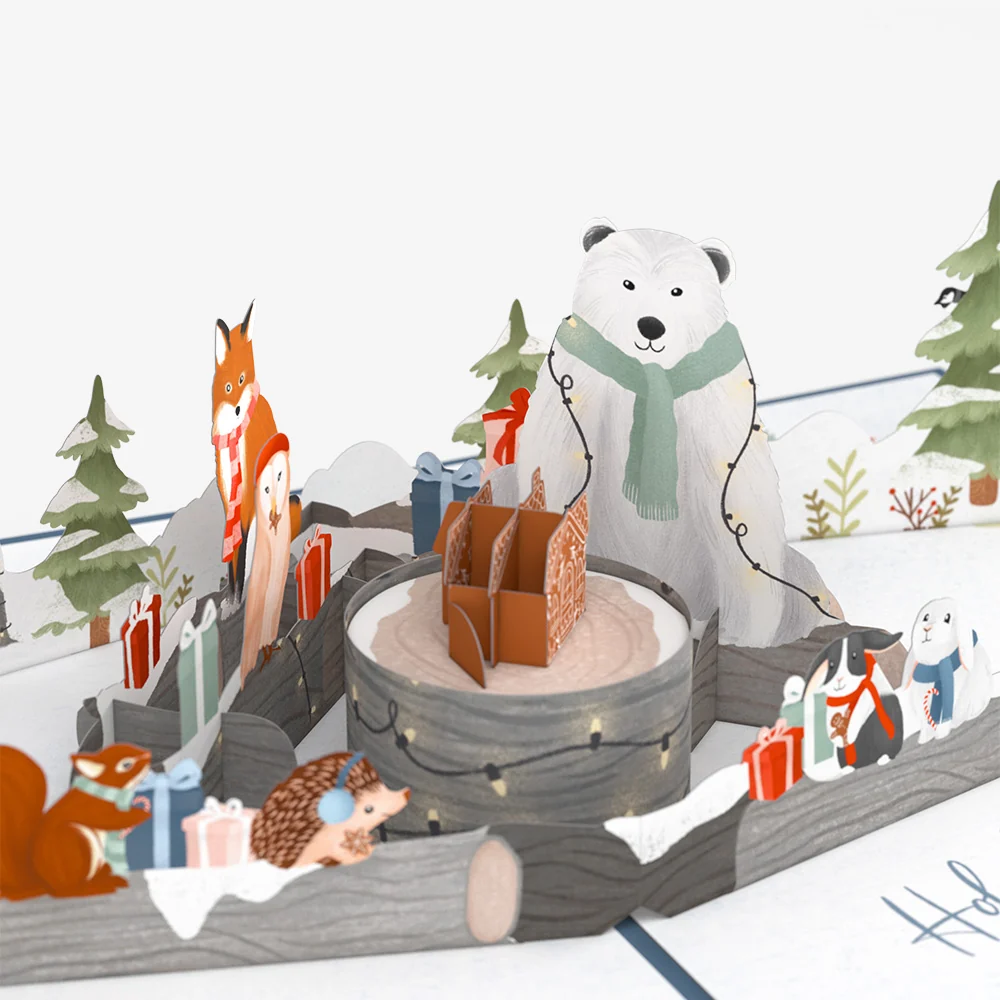 Lovepop Holiday Woodland Animals Christmas Pop-Up Card and His Peace Sentiment Set - Image 3