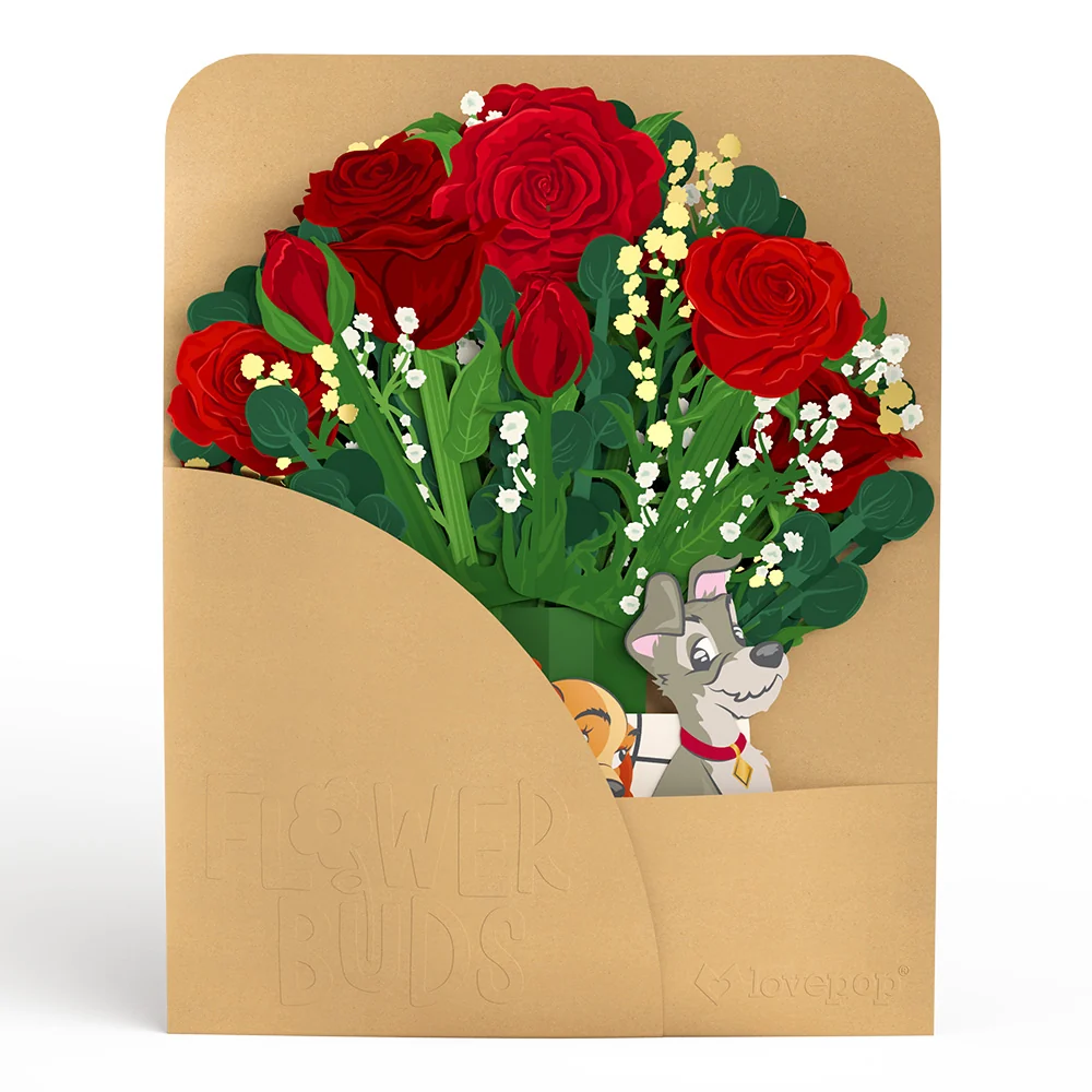Lovepop Disney’s Lady and the Tramp Pop-Up Card & Flower Buds Bouquet Bundle - Image 7