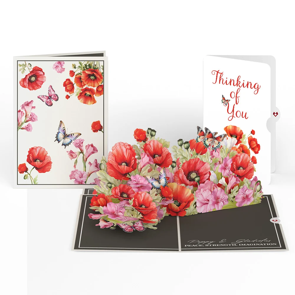 Lovepop Born to Bloom: August Birth Month Flowers Thinking of You Pop-Up Card and Sentiment Set Cream