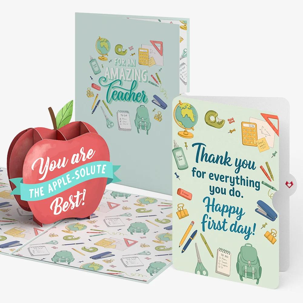 Lovepop Amazing Teacher Apple Thank You Pop-Up Card and Everything You Do Sentiment Set