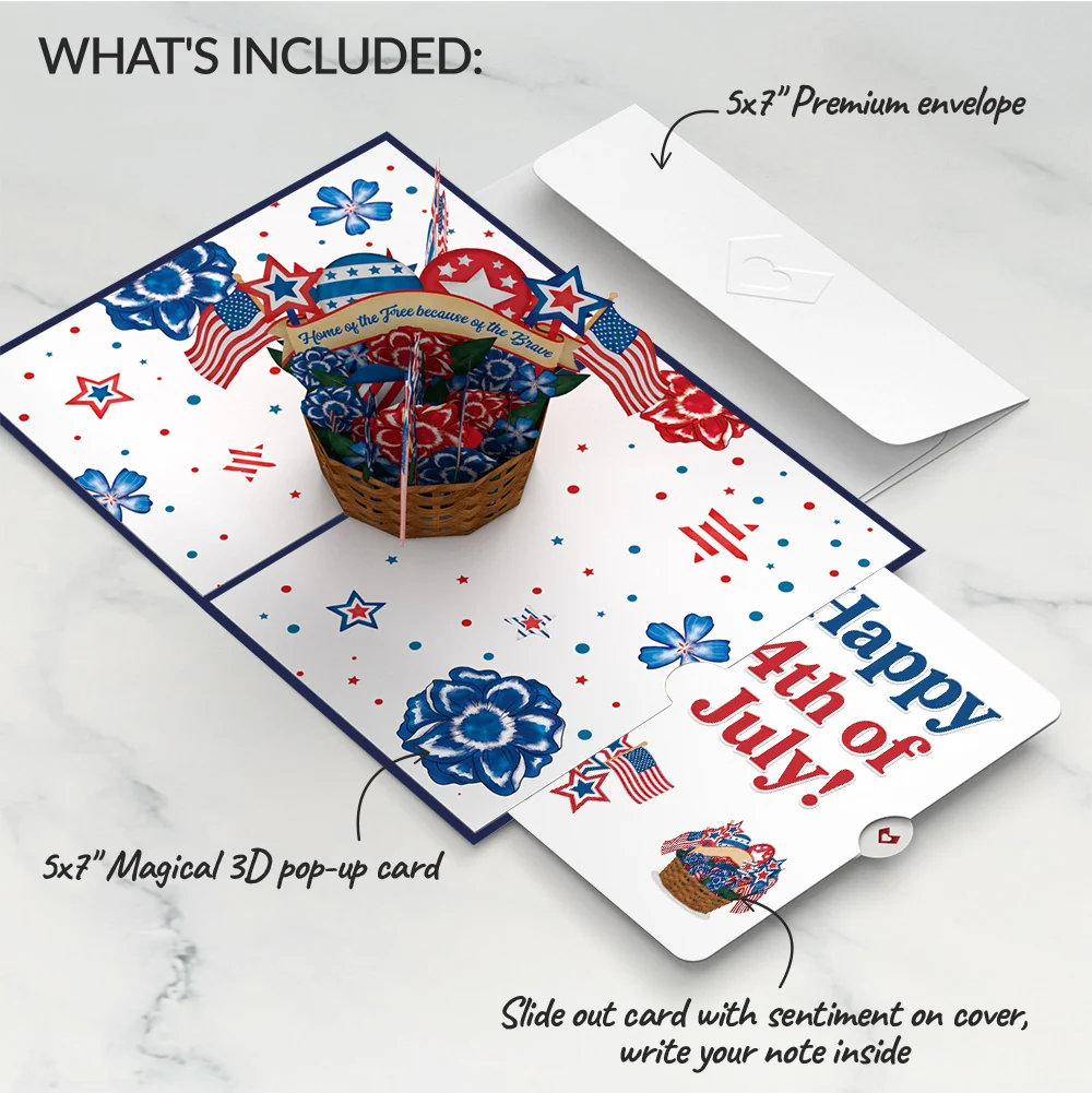 Lovepop Americana Basket 4th of July Pop-Up Card and Sentiment Set - Image 2