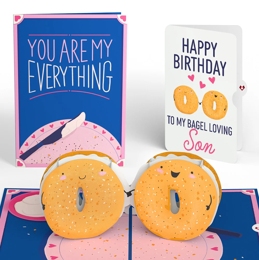 Lovepop You Are My Everything Bagel Birthday Pop-Up Card and Sentiment Set for Son Plate