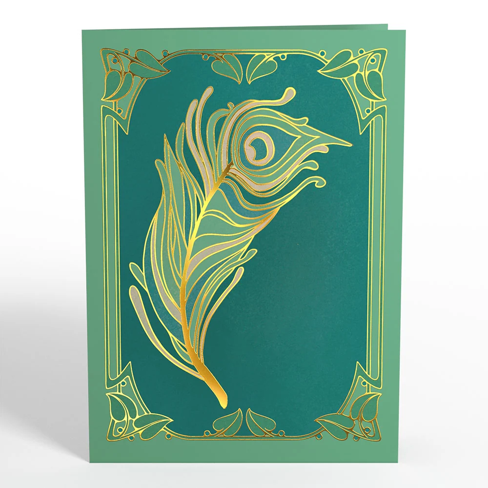 Lovepop Art Deco Peacock Pop-Up Card - Image 4