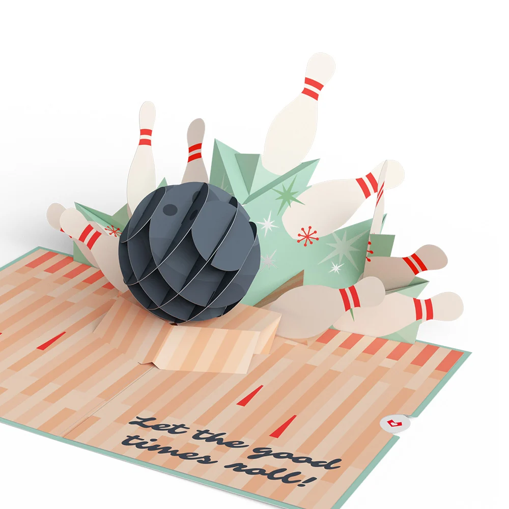 Lovepop Retro Bowling Birthday Pop-Up Card - Image 2