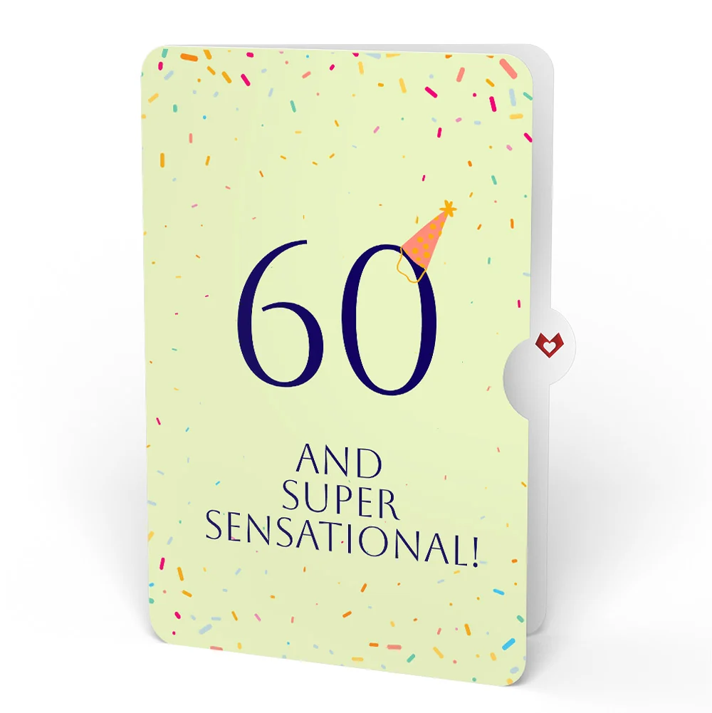 Lovepop Happy 60th Birthday Balloons Music and Lights Pop-Up Card and Party Hat Sentiment Set - Image 4