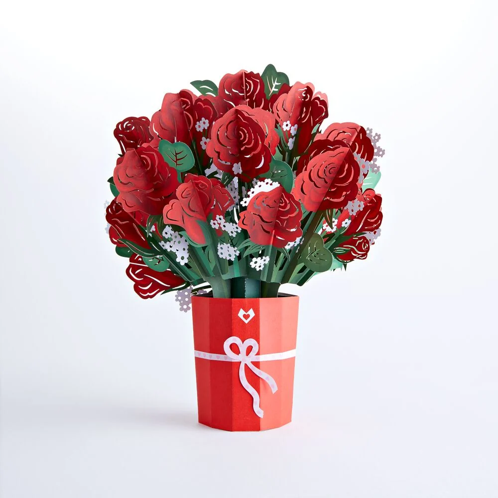 Lovepop Red Rose Valentine’s Day Hummingbird Bundle Vase - Image 3