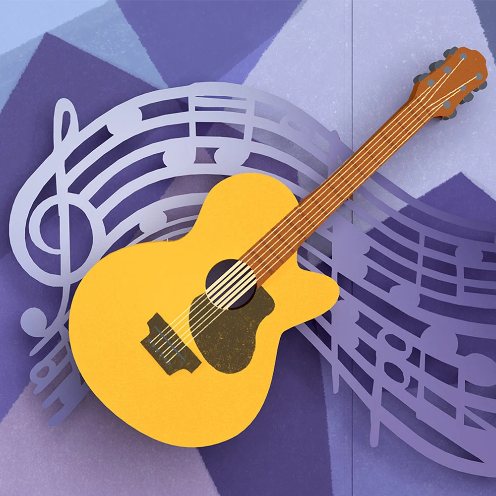 Lovepop Acoustic Guitar Birthday Pop-Up Card and Sentiment Set - Image 3