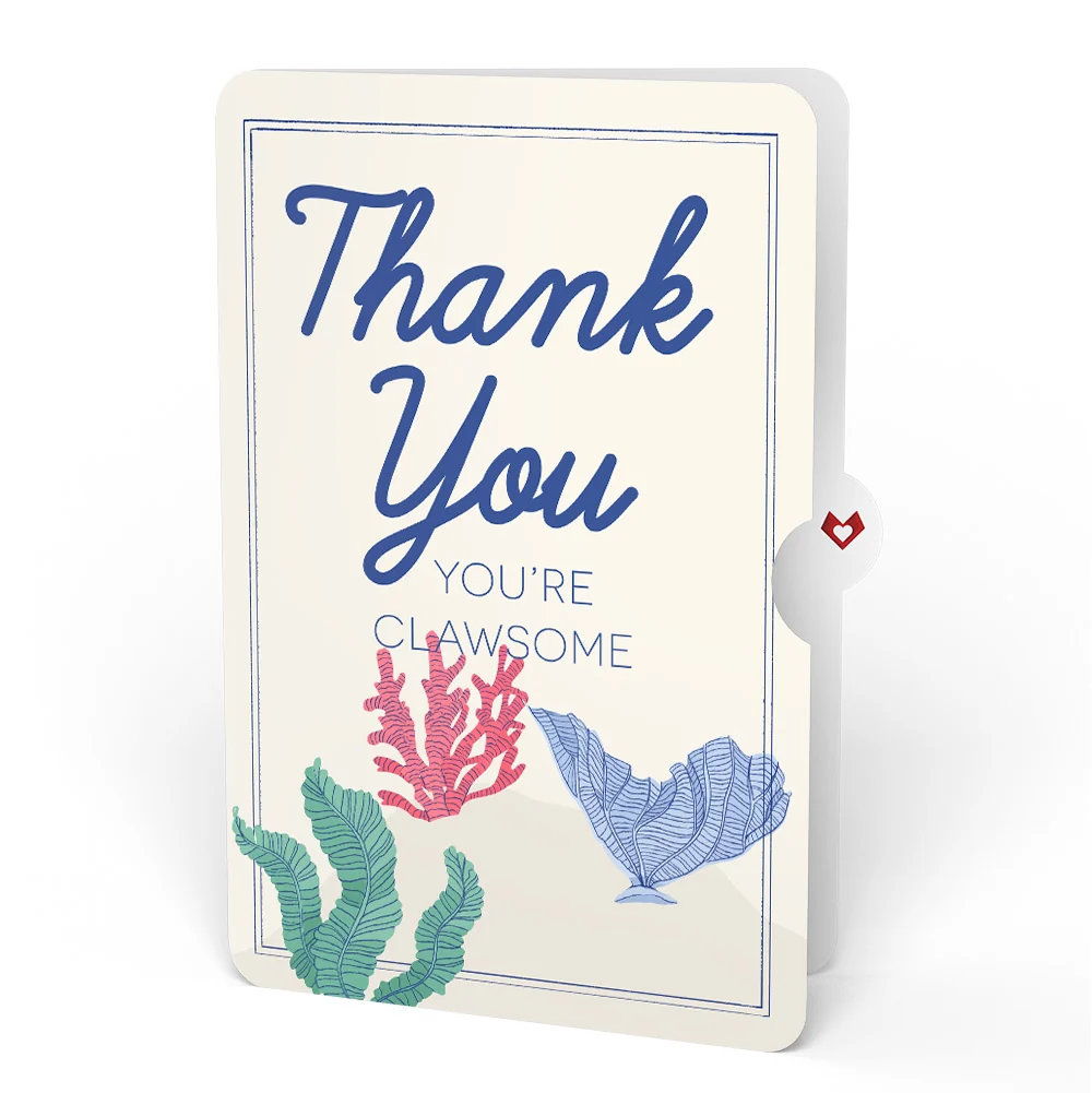 Lovepop Vibrant Lobster Thank You Pop-Up Card and Sentiment Set Cream - Image 4