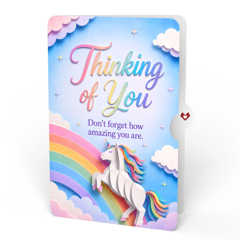 Lovepop Unicorn Thinking of You Unboxed Pop-Up Paper Sculpture and Sentiment Set - Image 4